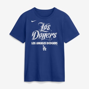 Men's Nike Royal Los Angeles Dodgers City Connect Handwriting Club T-Shirt