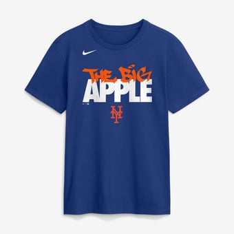 Men's Nike Royal New York Mets City Connect Handwriting Club T-Shirt