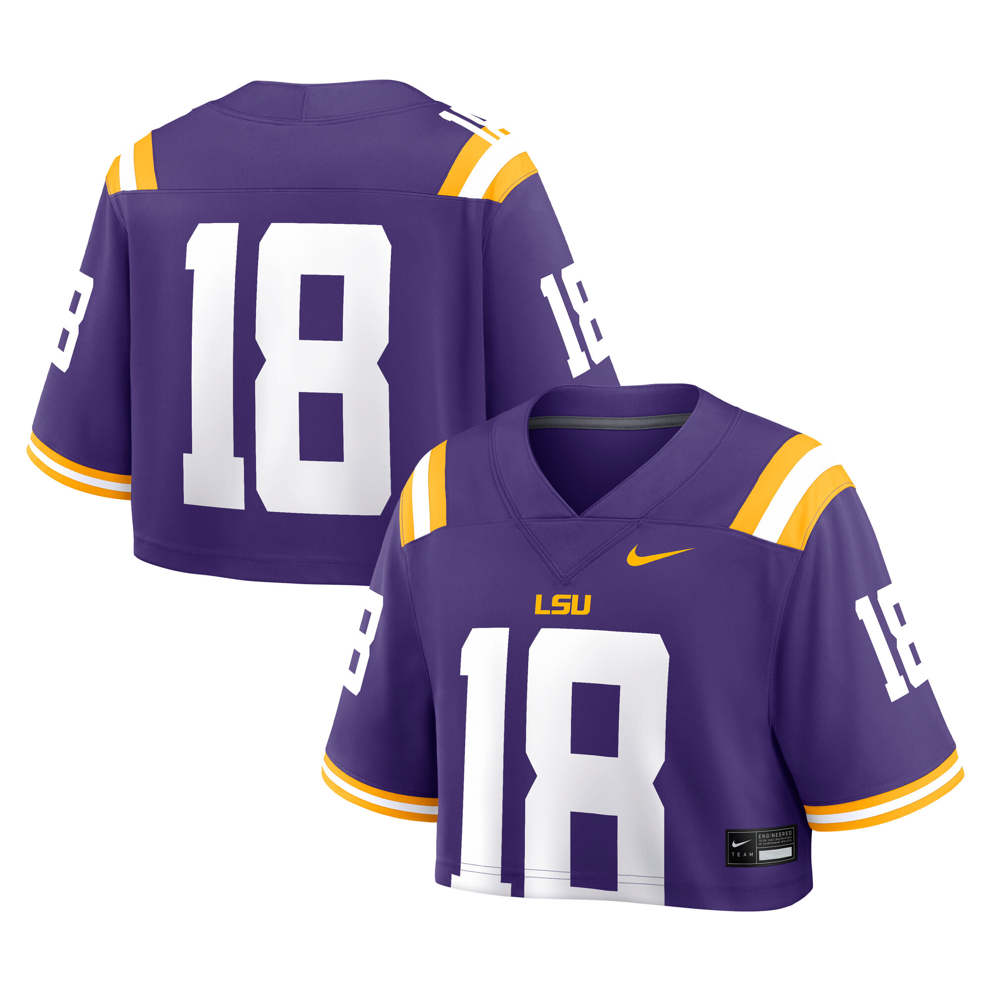 Women’s Nike Purple LSU Tigers Game Crop Top Jersey Women’s Nike Purple LSU Tigers Game Crop Top Jersey
