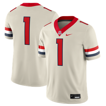 Men's Nike #1 Cream Arizona Wildcats Alternate Game Football Jersey