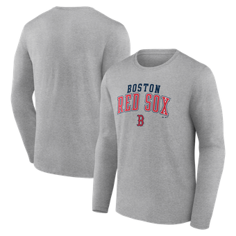 Men's Fanatics Heather Gray Boston Red Sox Iconic Long Sleeve T-Shirt