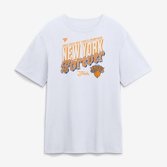 Men's Fanatics White New York Knicks 2026 NBA Finals Champions Hometown T-Shirt