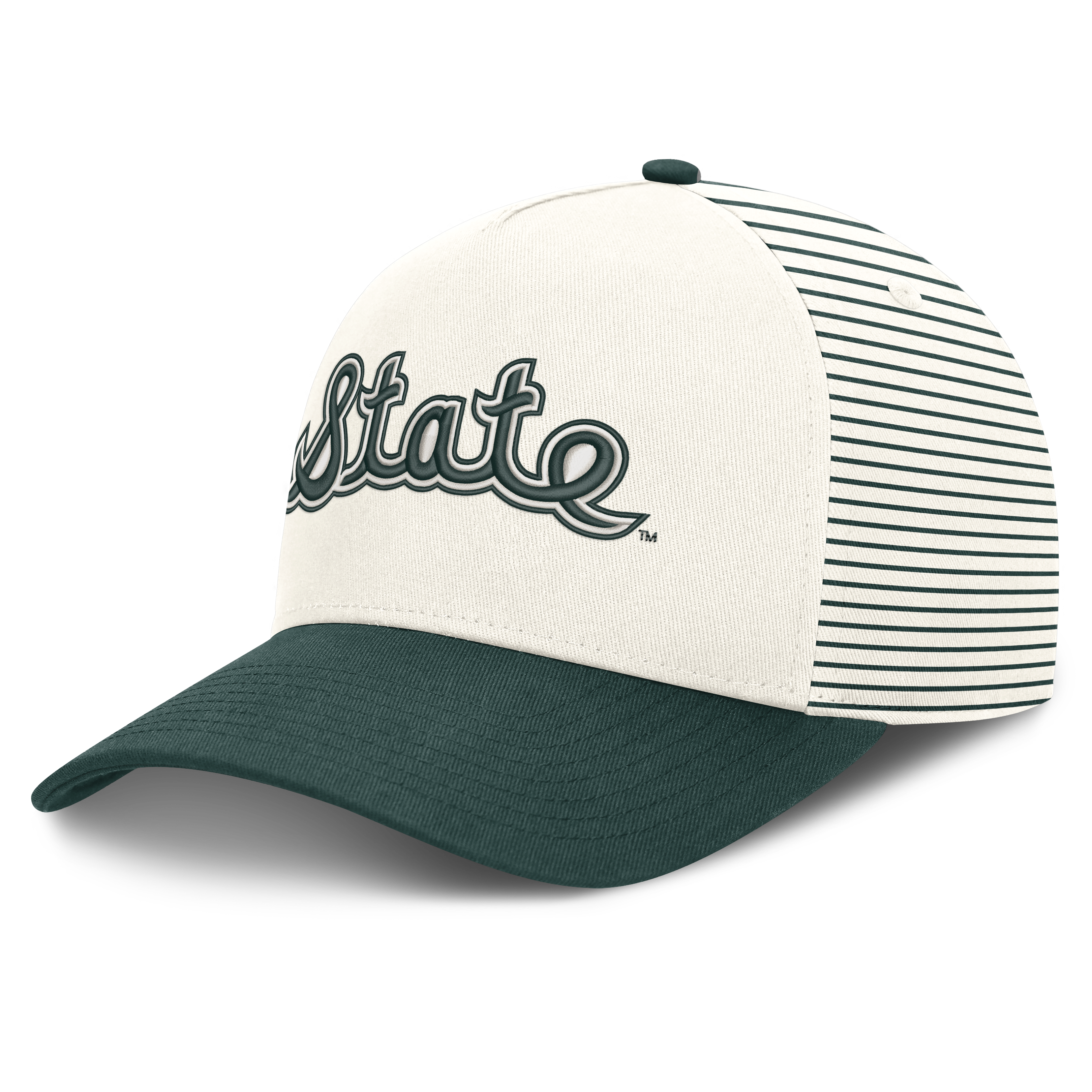 Unisex Nike  White/Green Michigan State Spartans Vault Striped A-Frame Rise Adjustable Hat