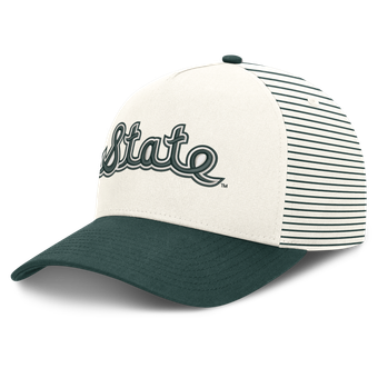 Unisex Nike  White/Green Michigan State Spartans Vault Striped A-Frame Rise Adjustable Hat