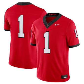 Men's Nike #1 Red Georgia Bulldogs Home Vapor F.U.S.E. Stitched Limited Jersey