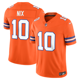 Men's Nike Bo Nix Orange Denver Broncos Alternate Mile High Collection 1977 Throwback Vapor F.U.S.E. Stitched Limited Jersey