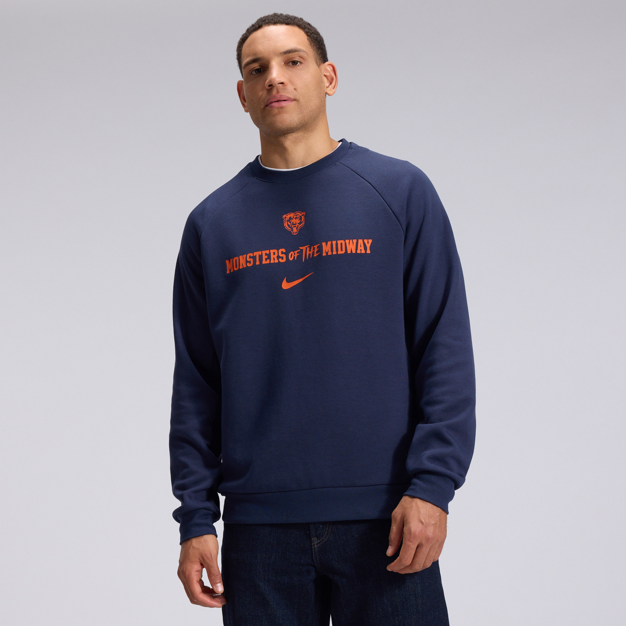 Men's Nike  Navy Chicago Bears 2026 Rivalries Collection Dri-FIT Crew Sweatshirt