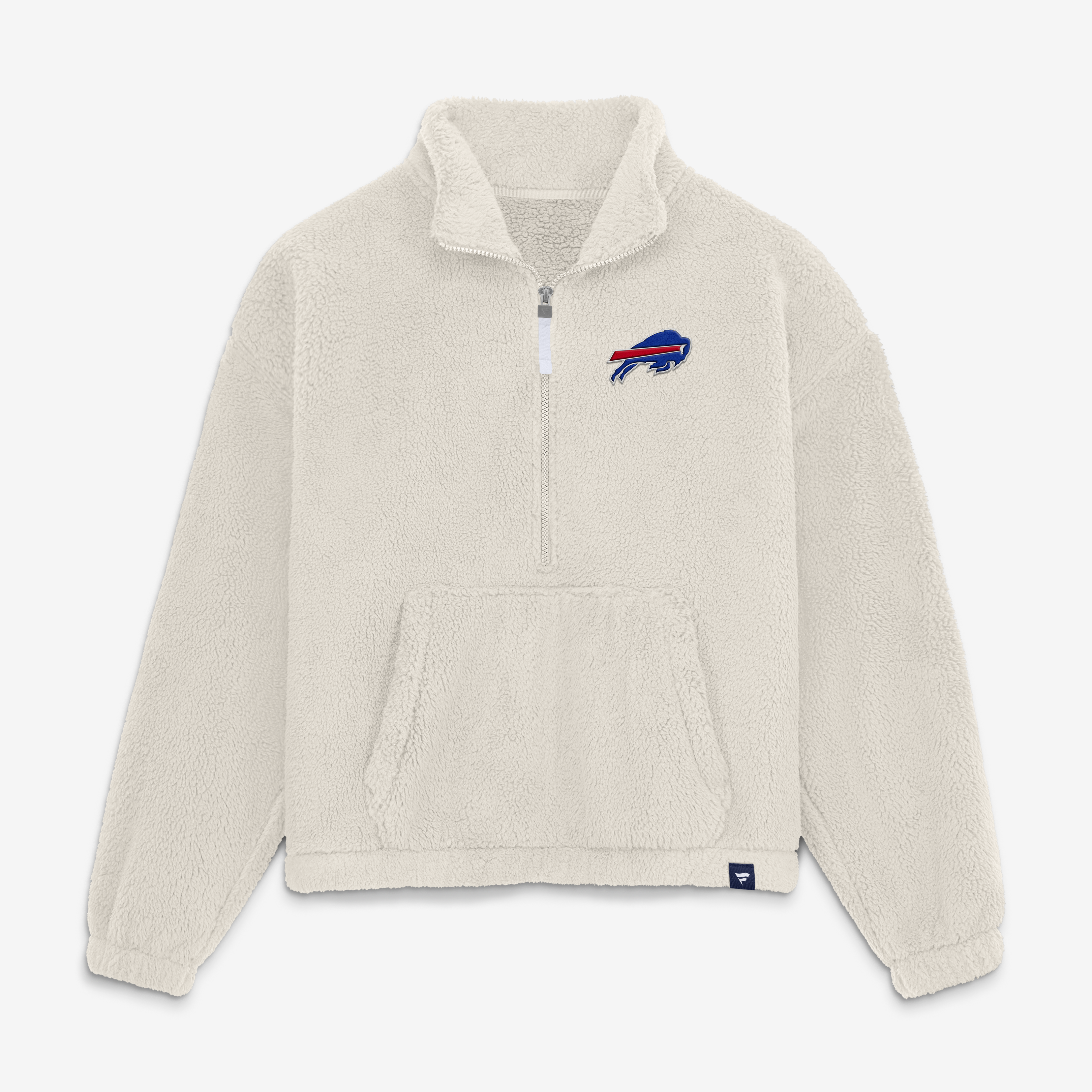 Fanatics Women's Cream Buffalo Bills Oversized Breakout Sherpa Half-Zip Pullover - Cream