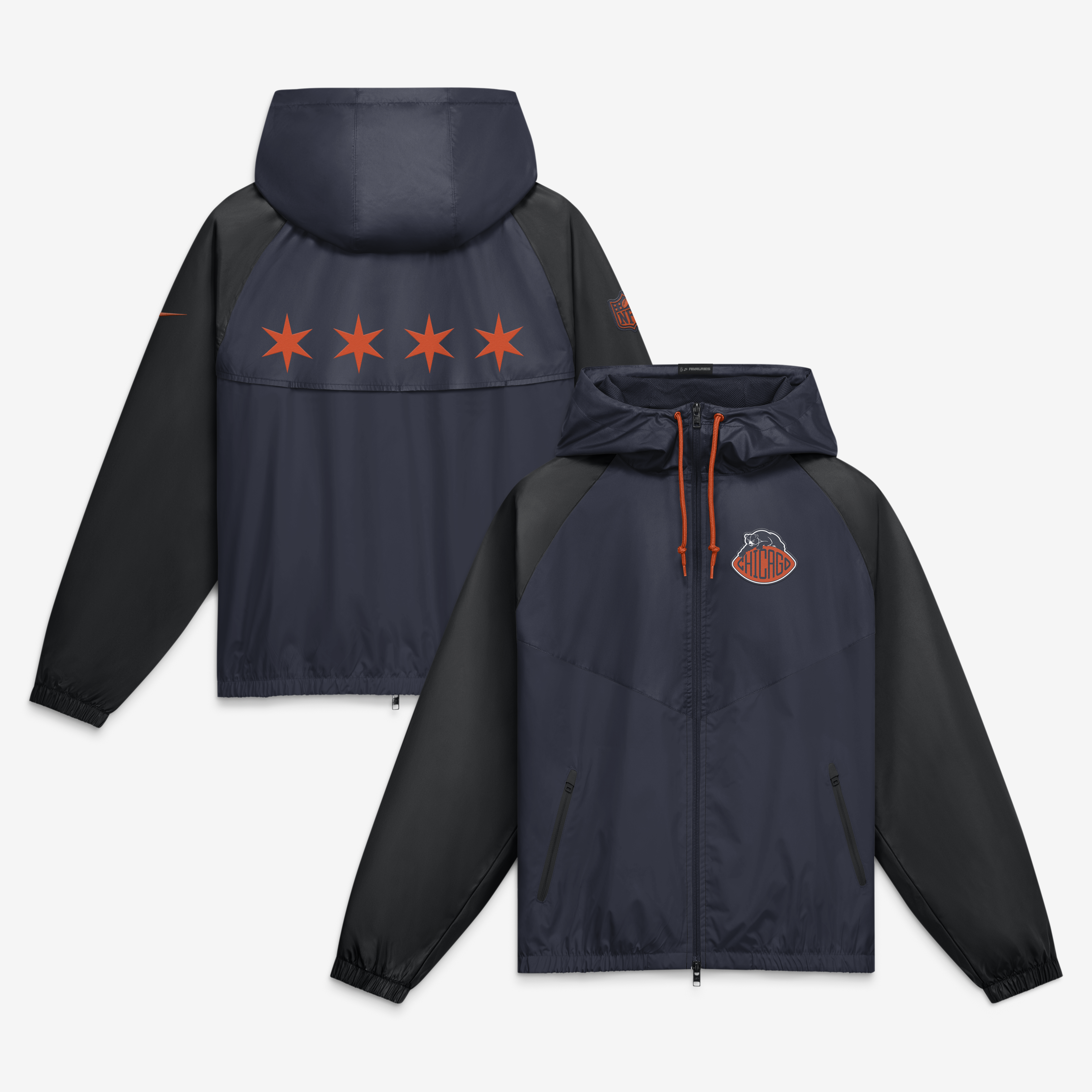 Nike Men's Navy/ Black Chicago Bears 2026 Rivalries Collection Windrunner Full-Zip Jacket - Navy, Black