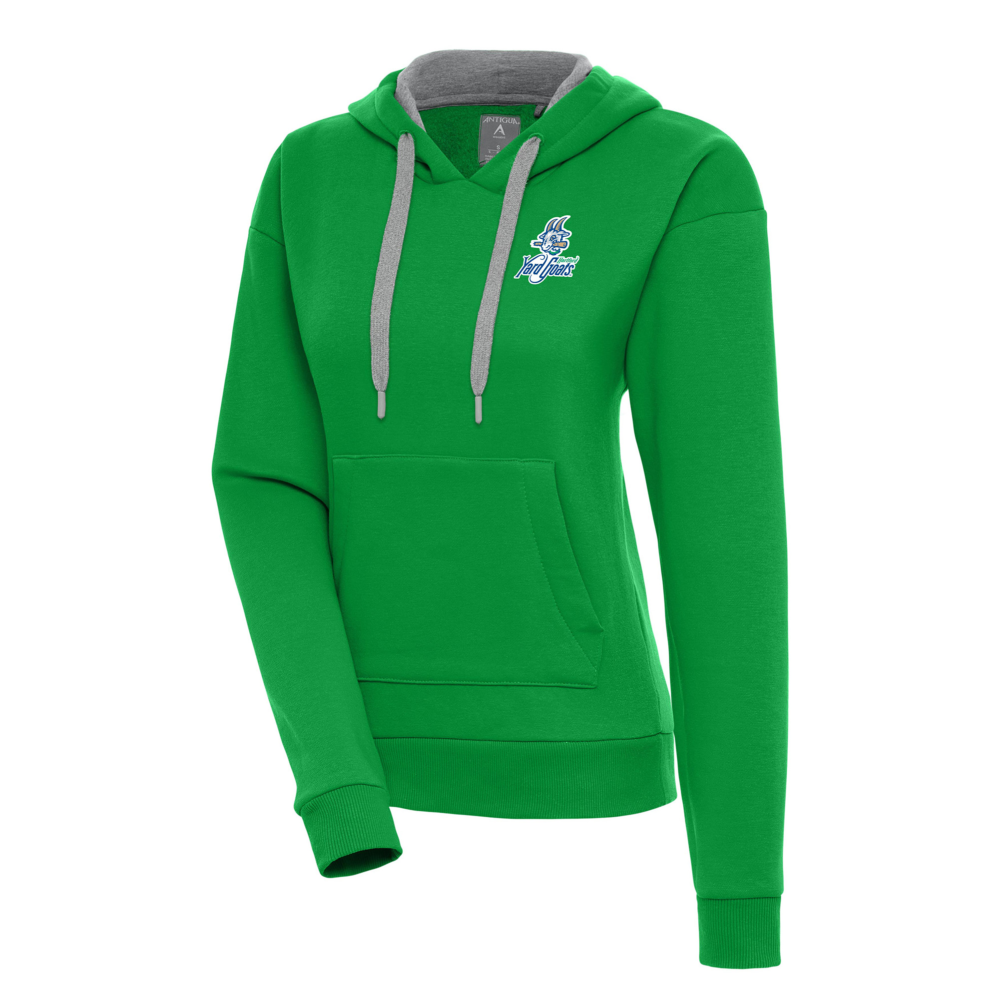 Women's Antigua  Kelly Green Hartford Yard Goats Victory Pullover Hoodie