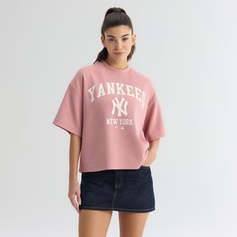 Women's Fanatics Faded Rose New York Yankees Iconic Boxy T-Shirt