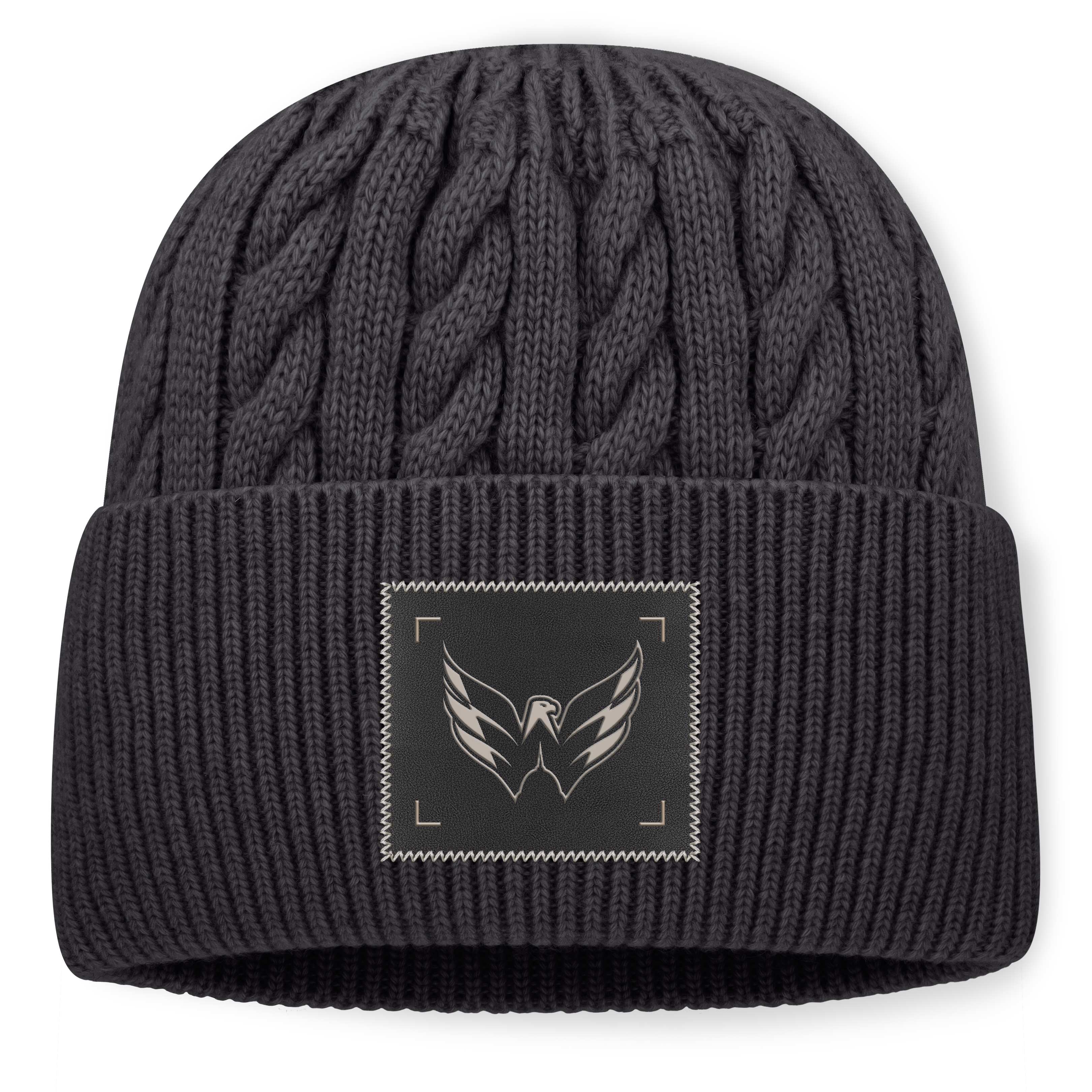 Men's Fanatics Charcoal Washington Capitals Road Phantom Oversized Cuffed Knit Hat