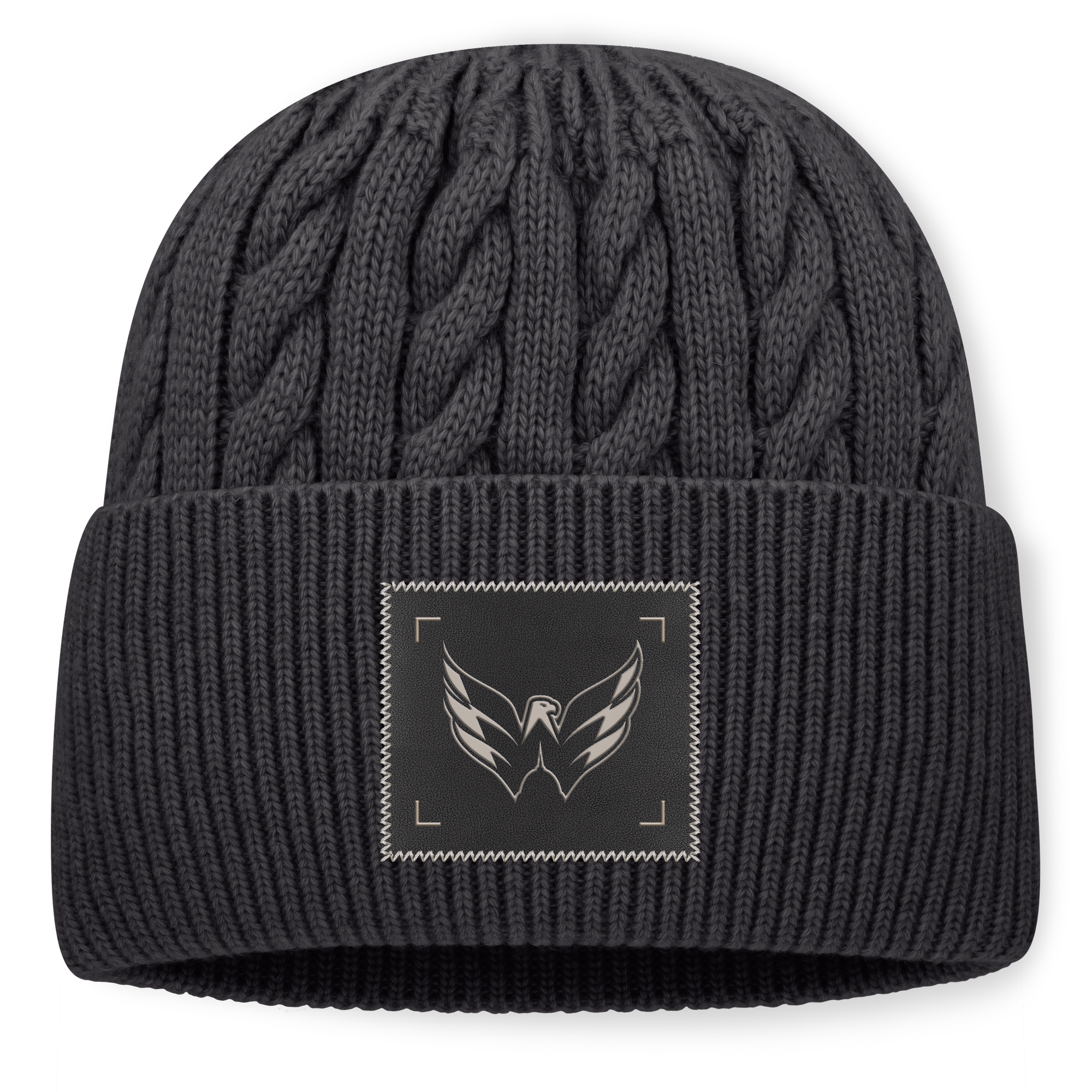 Men's Fanatics Charcoal Washington Capitals Road Phantom Oversized Cuffed Knit Hat
