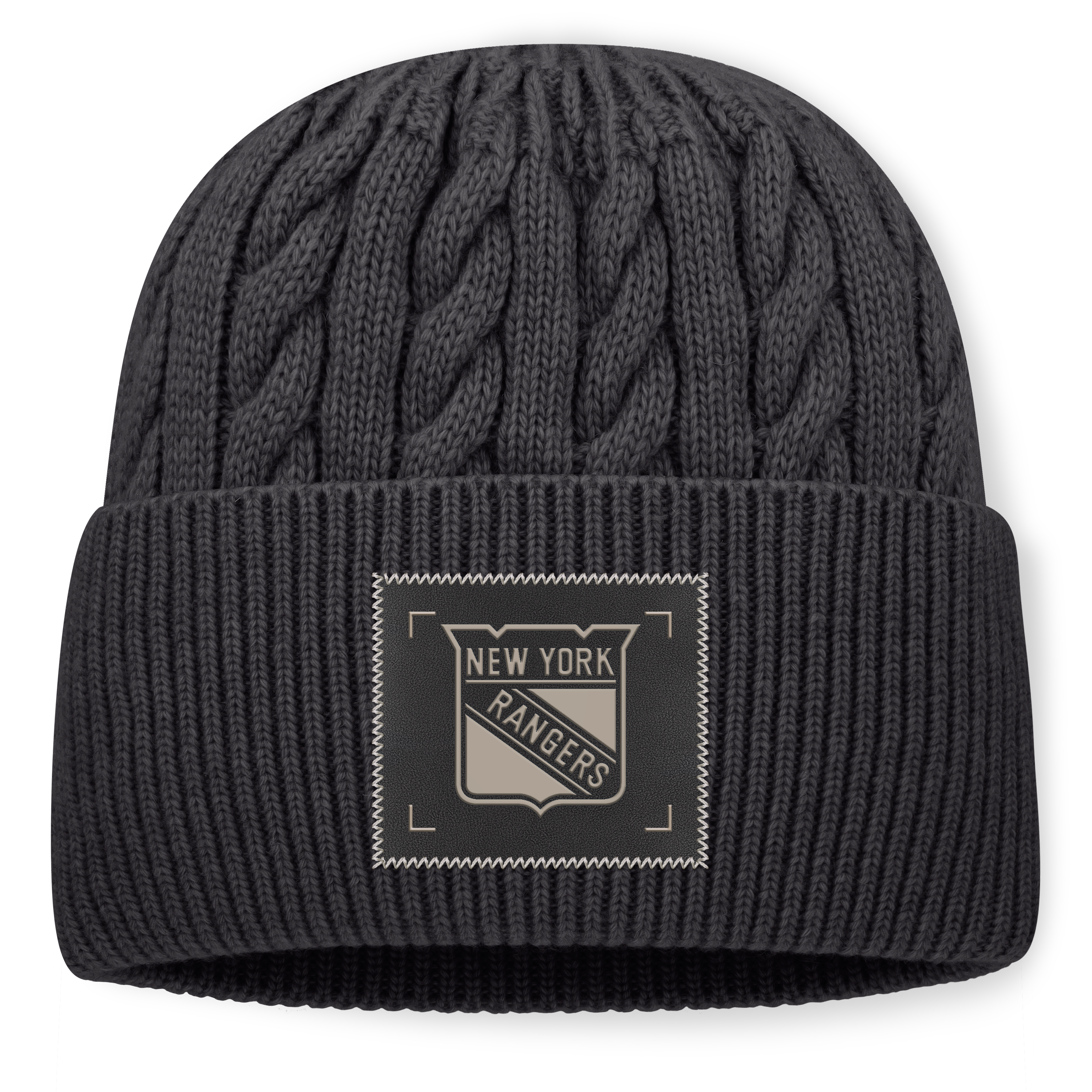 Men's Fanatics Charcoal New York Rangers Road Phantom Oversized Cuffed Knit Hat
