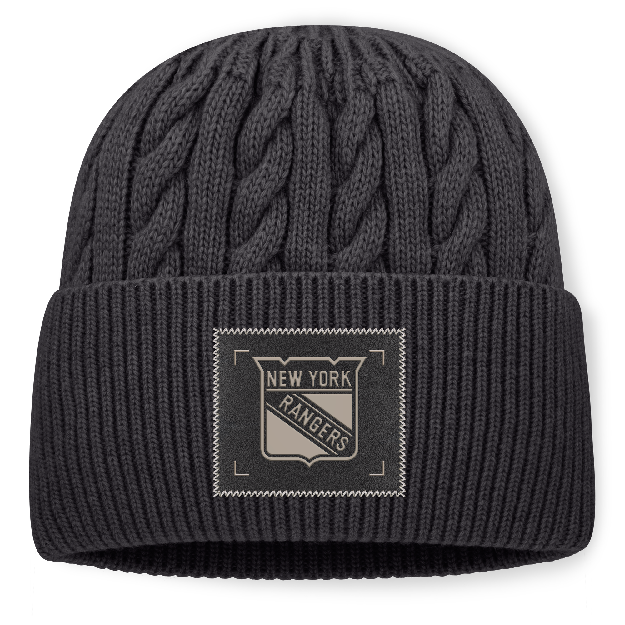 Men's Fanatics Charcoal New York Rangers Road Phantom Oversized Cuffed Knit Hat