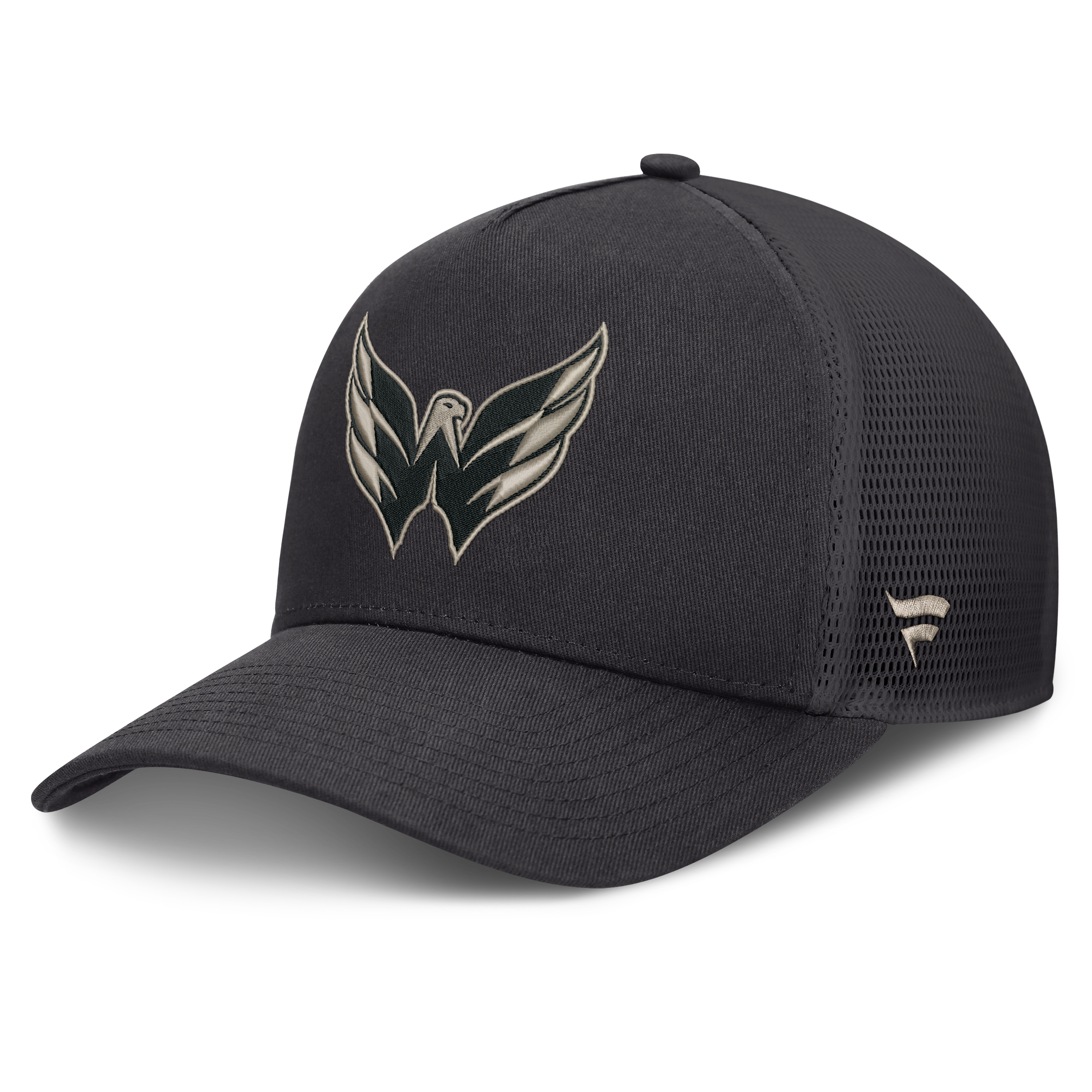 Men's Fanatics Charcoal Washington Capitals Road Soft Wash A-Frame Meshback Hat