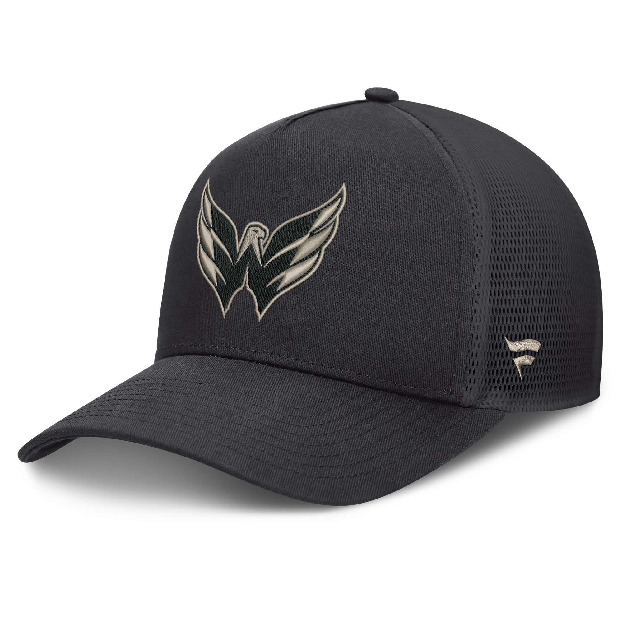 Men's Fanatics Charcoal Washington Capitals Road Soft Wash A-Frame Meshback Hat