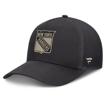 Men's Fanatics Charcoal New York Rangers Road Soft Wash A-Frame Meshback Hat