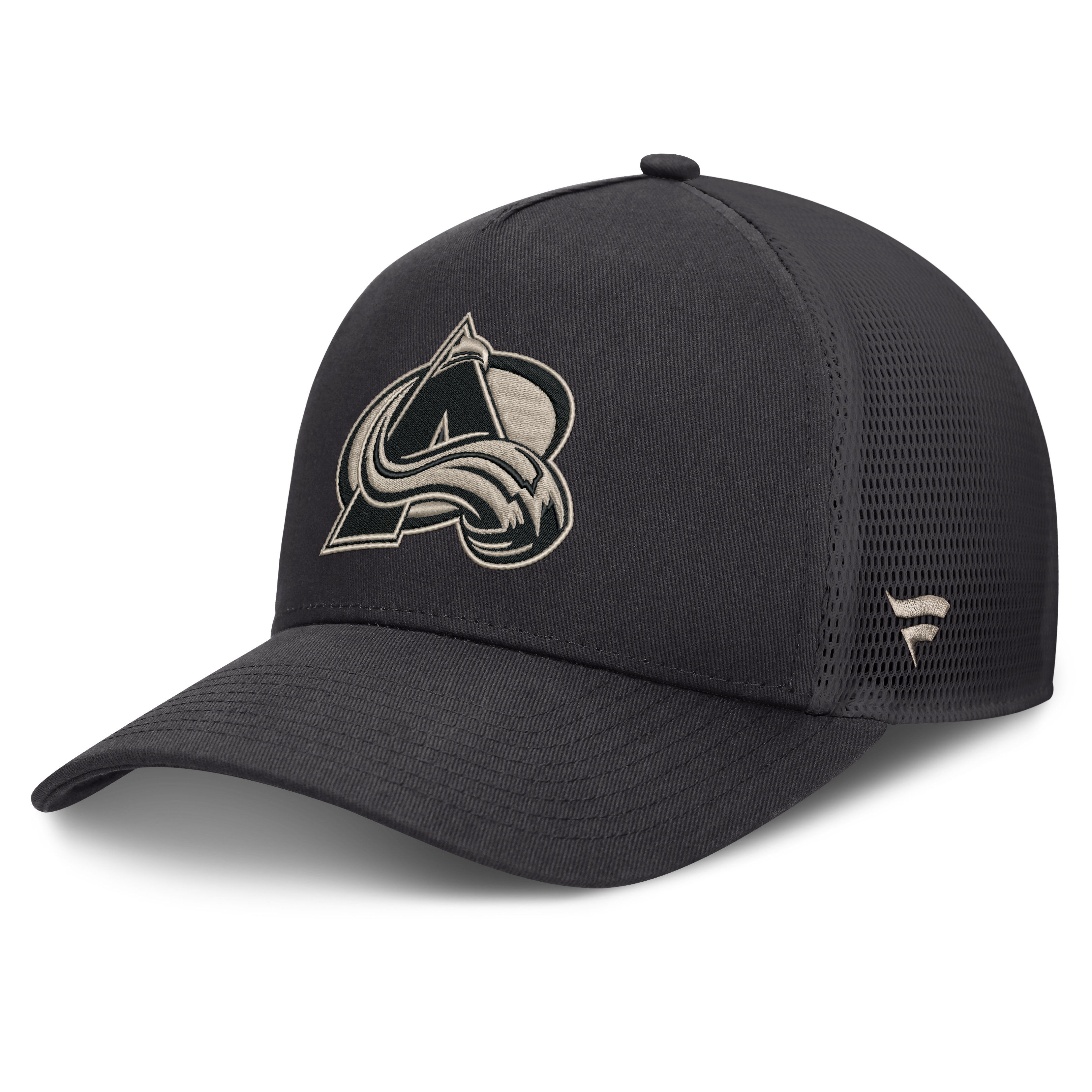 Men's Fanatics Charcoal Colorado Avalanche Road Soft Wash A-Frame Meshback Hat