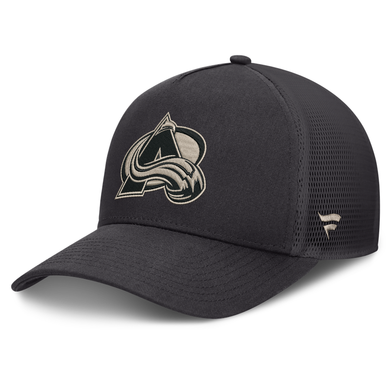 Men's Fanatics Charcoal Colorado Avalanche Road Soft Wash A-Frame Meshback Hat