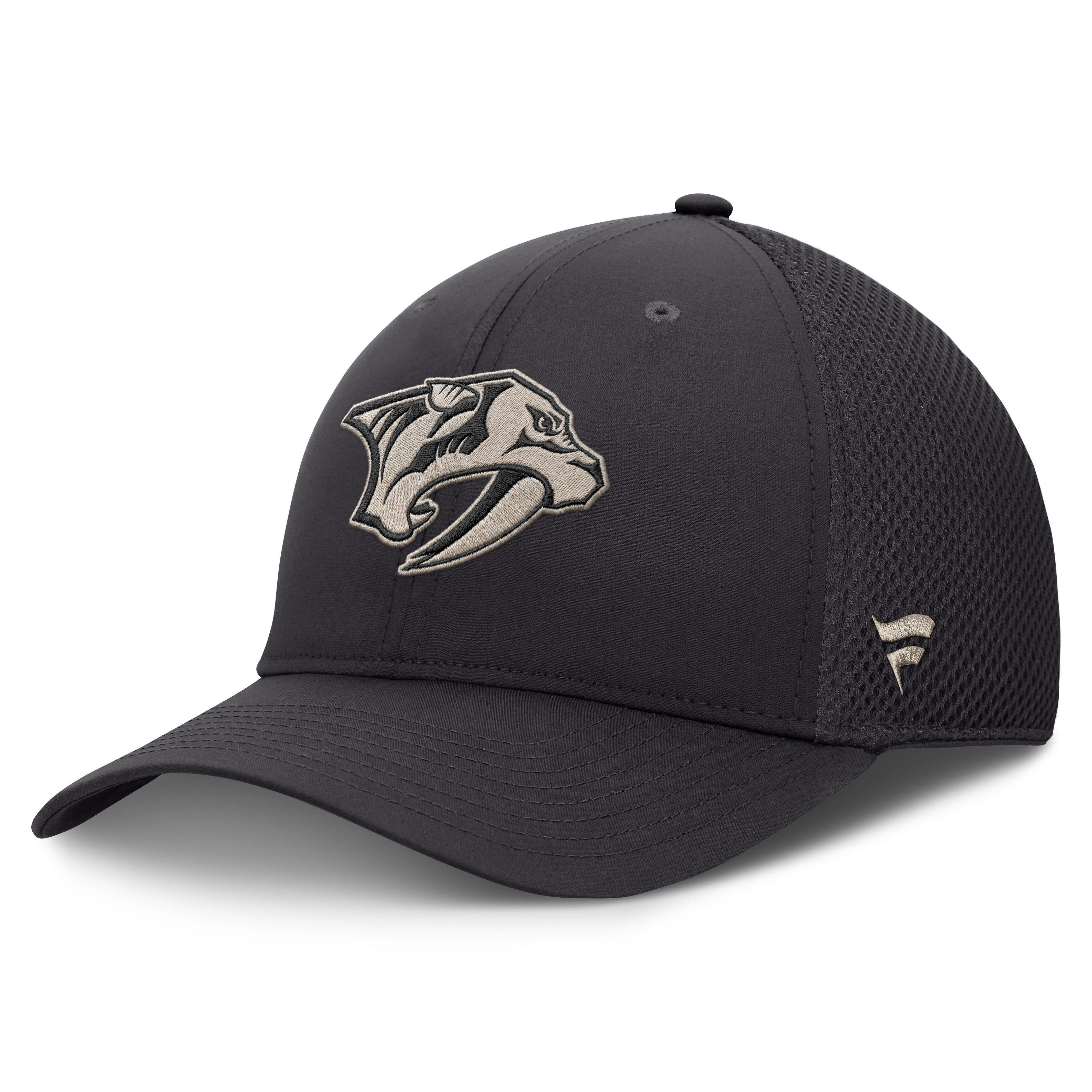 Men's Fanatics Charcoal Nashville Predators Road Meshback Stretch Hat