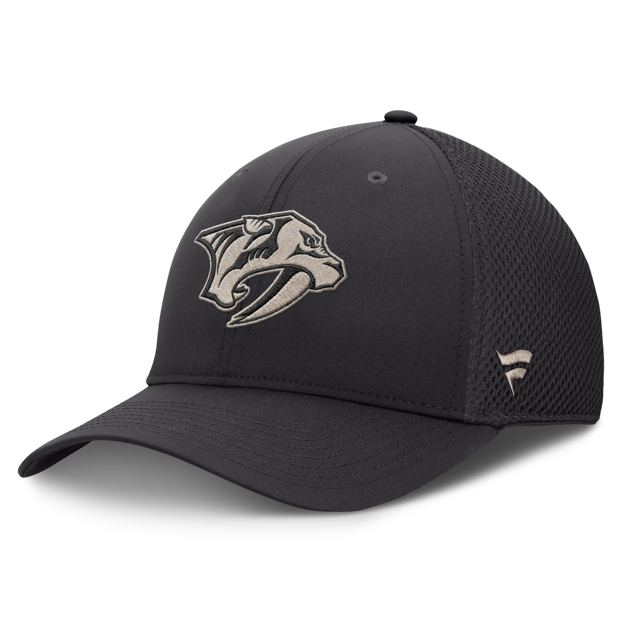 Men's Fanatics Charcoal Nashville Predators Road Meshback Stretch Hat