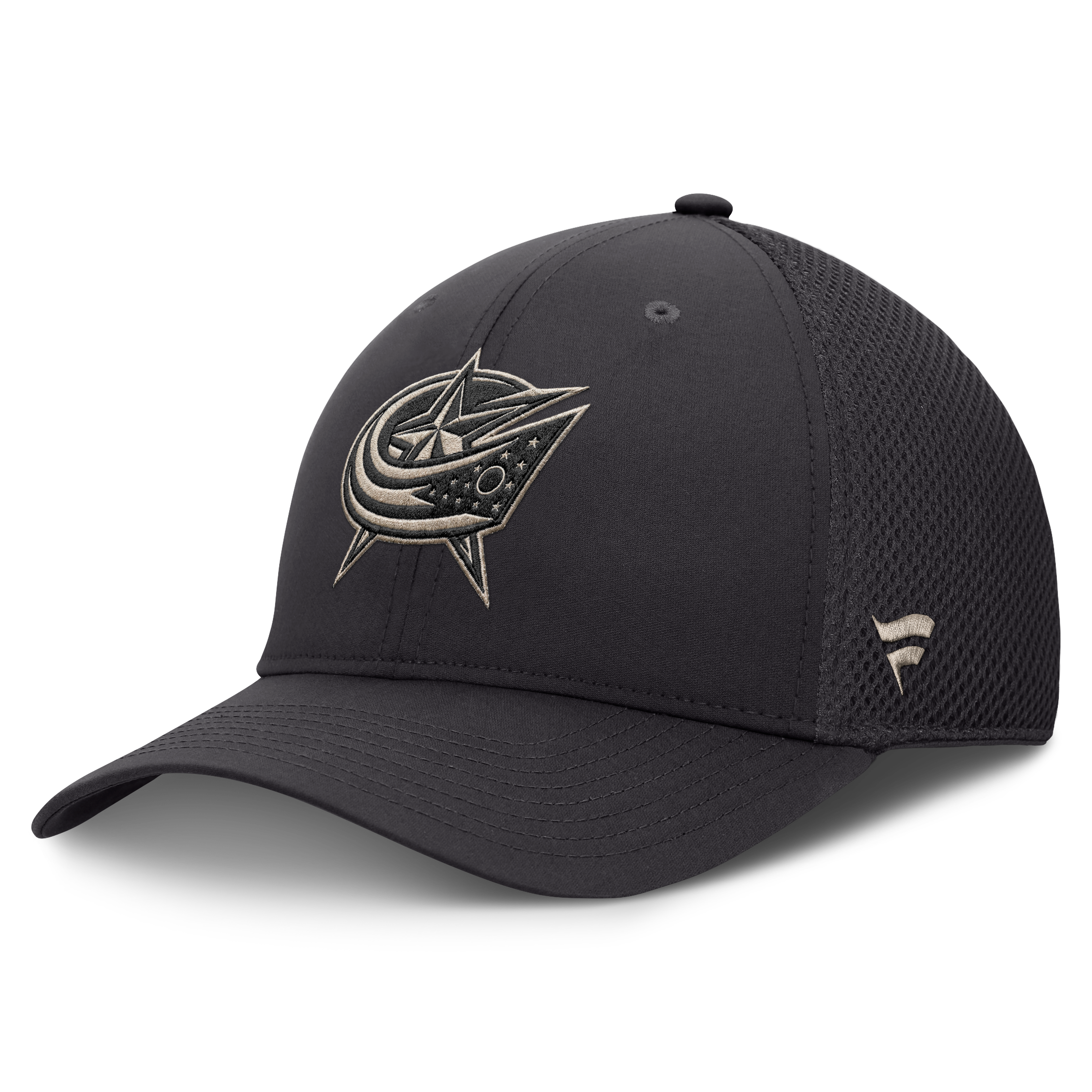Men's Fanatics Charcoal Columbus Blue Jackets Road Meshback Stretch Hat