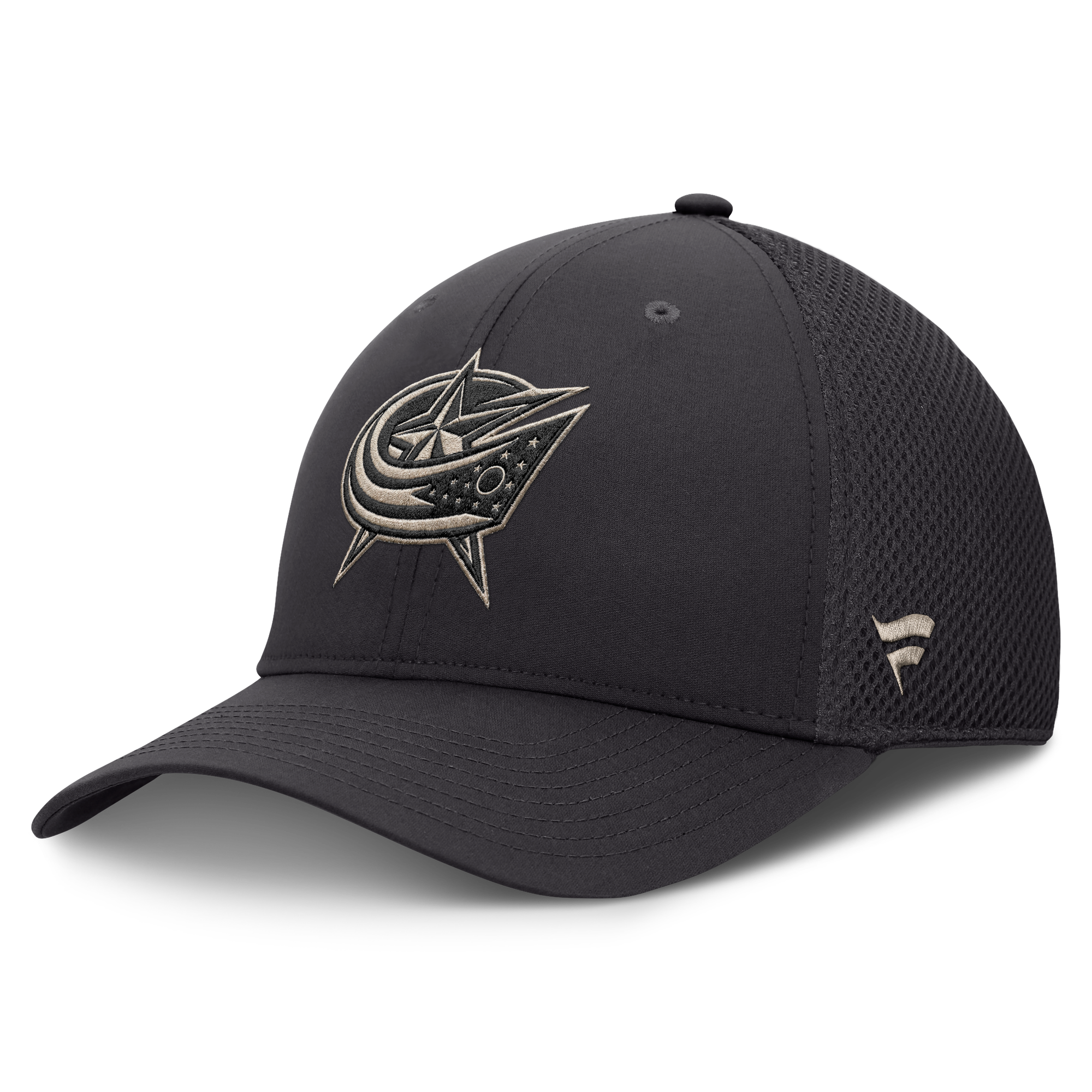 Men's Fanatics Charcoal Columbus Blue Jackets Road Meshback Stretch Hat