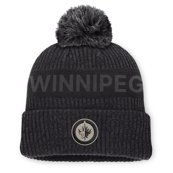Men's Fanatics Charcoal Winnipeg Jets Road Phantom Cuffed Knit Hat with Pom