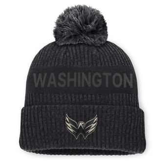 Men's Fanatics Charcoal Washington Capitals Road Phantom Cuffed Knit Hat with Pom