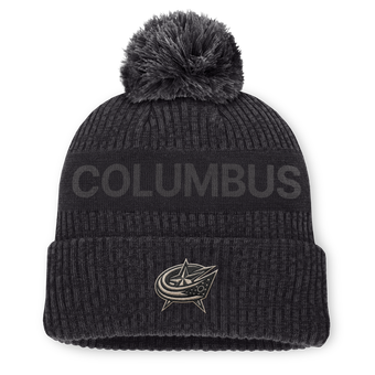 Men's Fanatics Charcoal Columbus Blue Jackets Road Phantom Cuffed Knit Hat with Pom