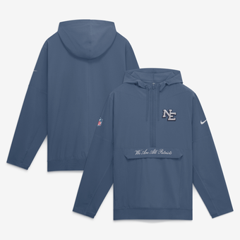 Men's Nike  Blue New England Patriots Rivalries Collection Sideline Anorak Half-Zip Jacket