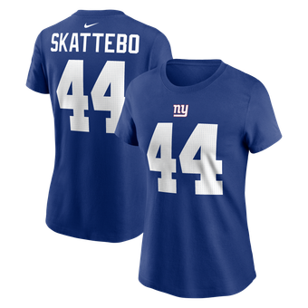 Women's Nike Cam Skattebo Royal New York Giants Name & Number T-Shirt