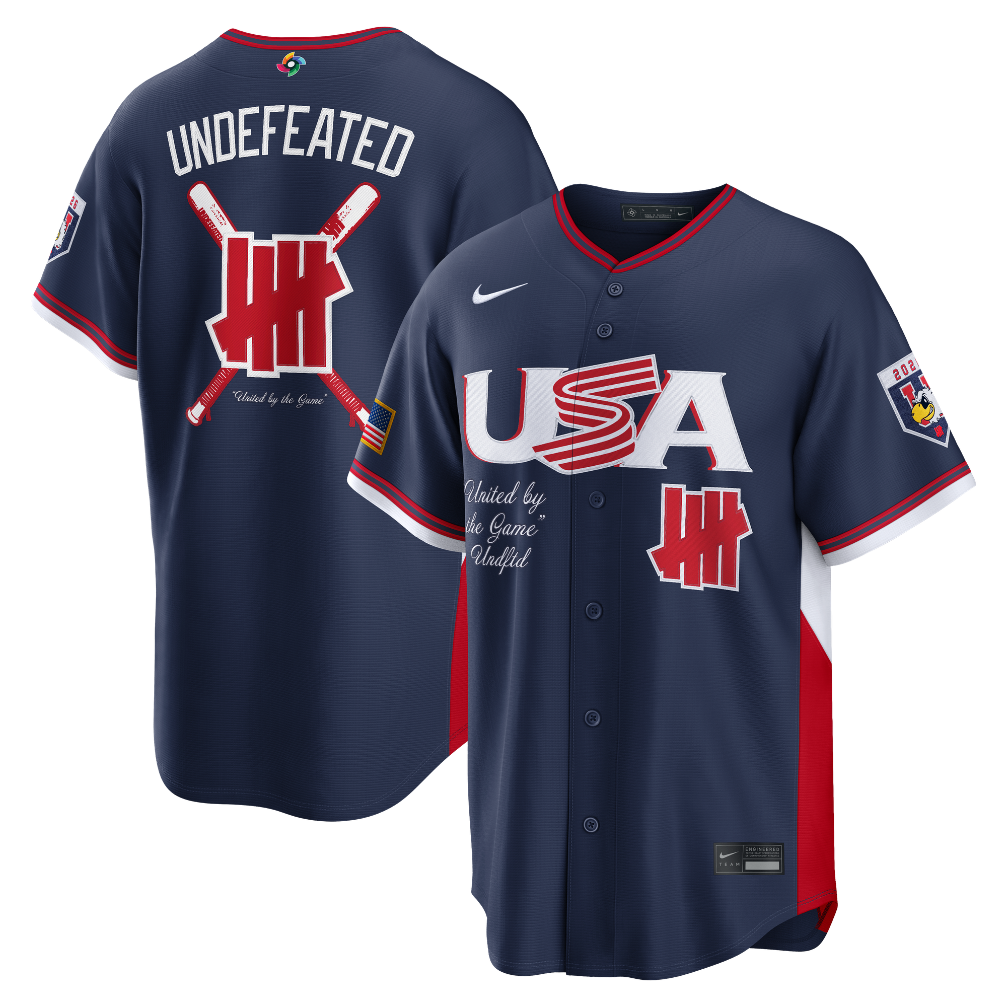Men's Nike x Undefeated Navy USA Baseball 2026 World Baseball Classic Stadium Jersey