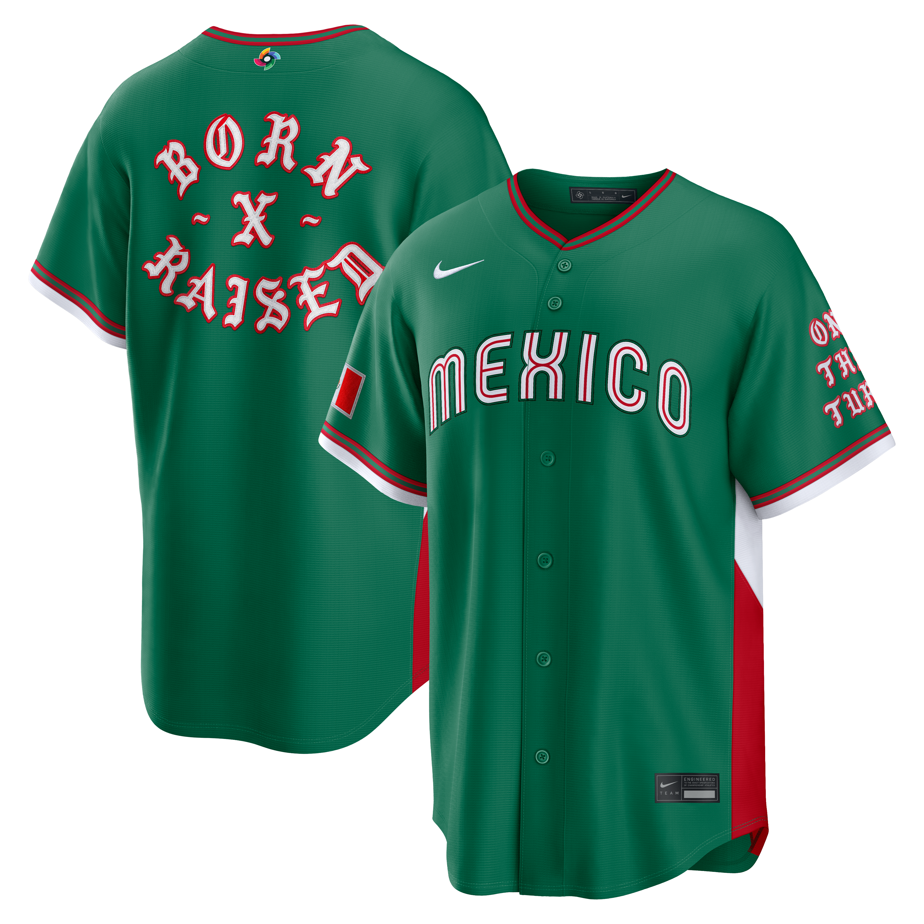 Men's Nike x Born x Raised Green Mexico Baseball 2026 World Baseball Classic Stadium Jersey