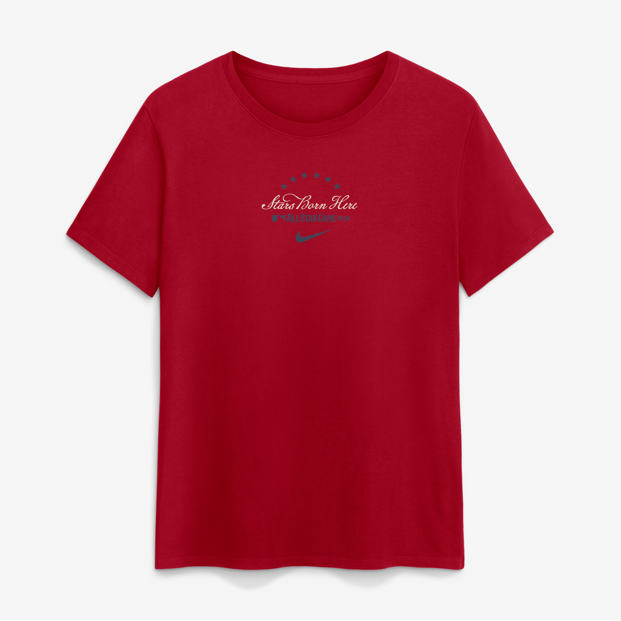 T-shirt da donna Nike rossa 2026 MLB All-Star Game Ring The Bell