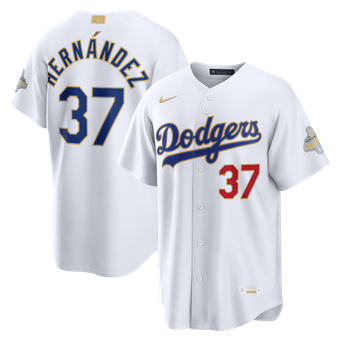 Men's Nike Teoscar Hernández White Los Angeles Dodgers 2026 Gold Collection Stadium Jersey