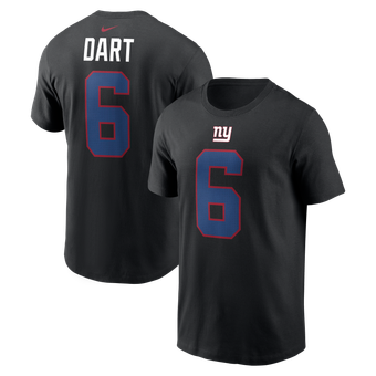 Men's Nike Jaxson Dart Black New York Giants Carbon Name & Number T-Shirt