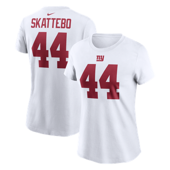 Women's Nike Cam Skattebo White New York Giants Name & Number T-Shirt