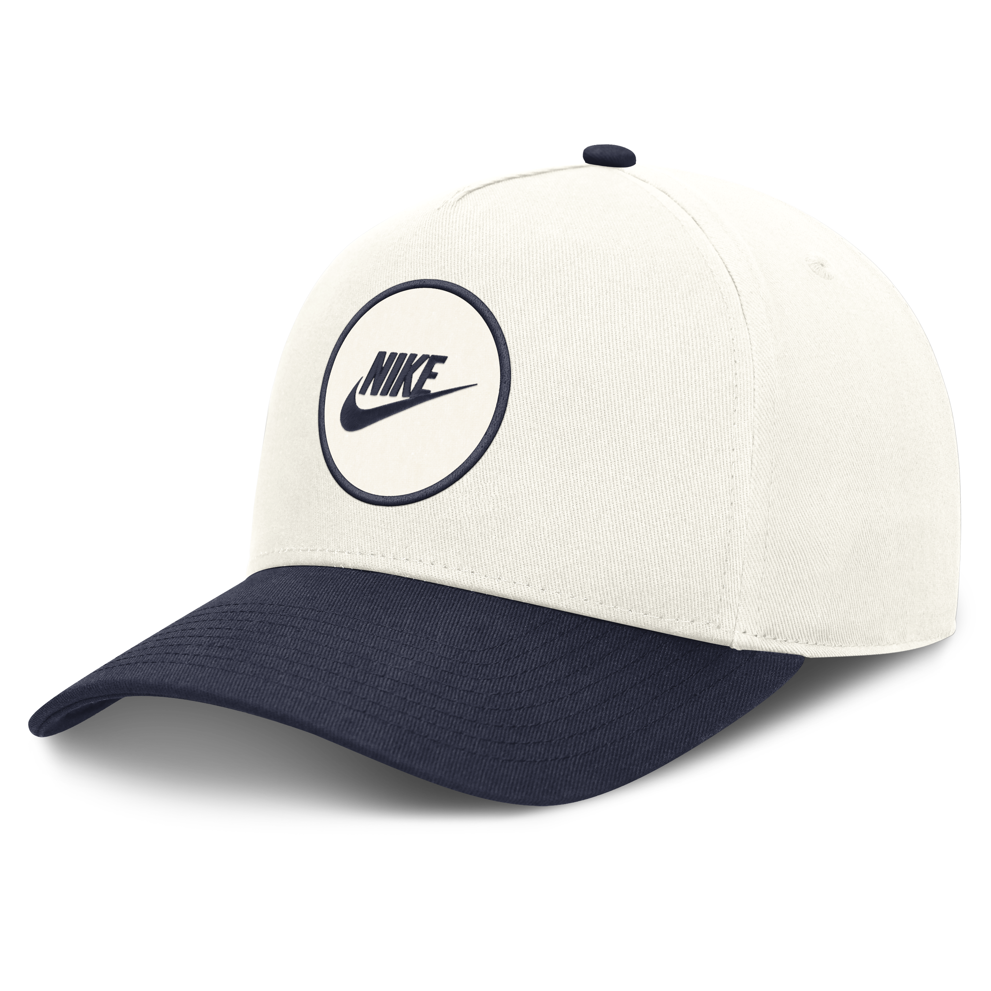 Unisex Nike White/Navy West Virginia Mountaineers Rise Side Logo A-Frame Adjustable Hat