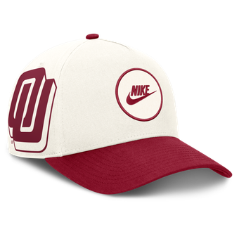 Unisex Nike White/Crimson Oklahoma Sooners Rise Side Logo A-Frame Adjustable Hat