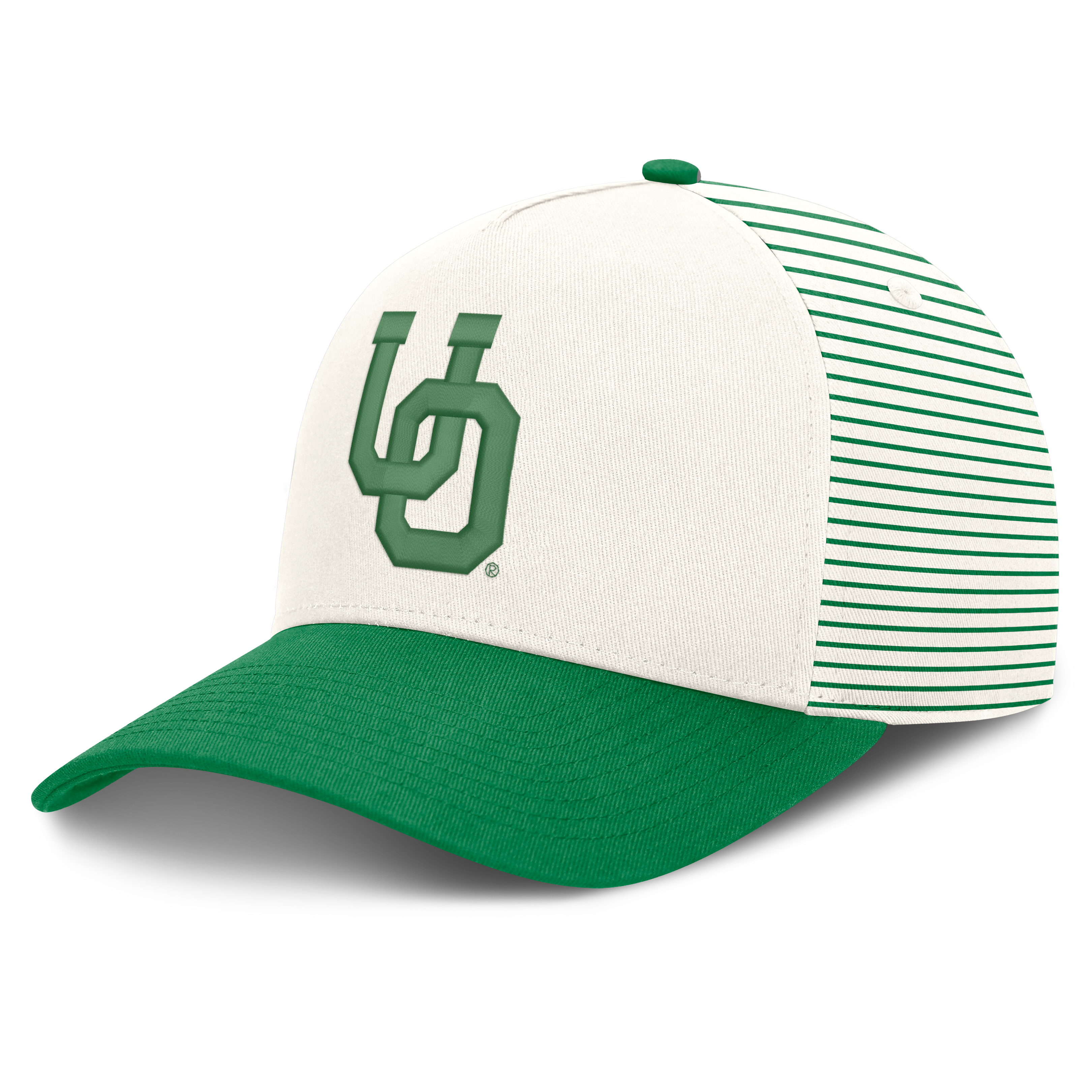 Unisex Nike White/Green Oregon Ducks Vault Striped A-Frame Rise Adjustable Hat