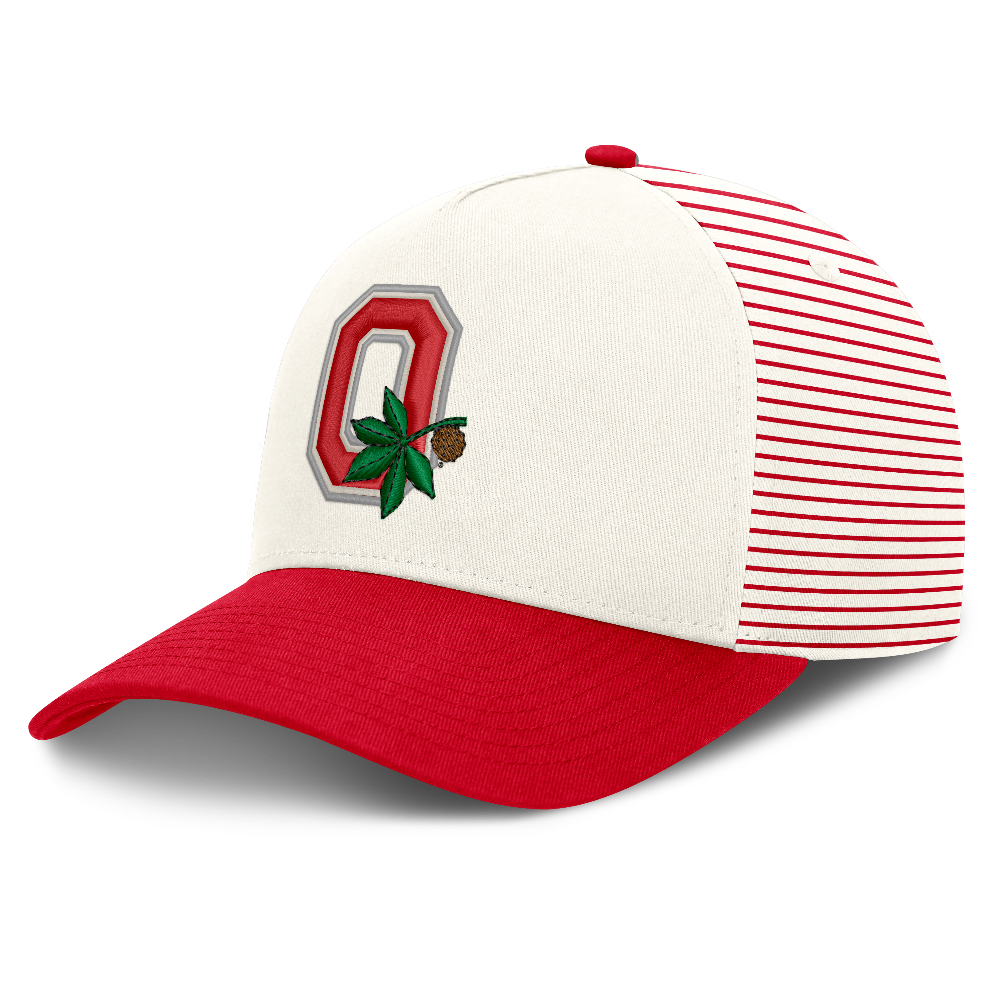Unisex Nike  White/Scarlet Ohio State Buckeyes Vault Striped A-Frame Rise Adjustable Hat