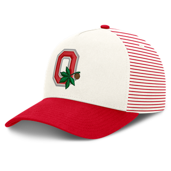 Unisex Nike  White/Scarlet Ohio State Buckeyes Vault Striped A-Frame Rise Adjustable Hat