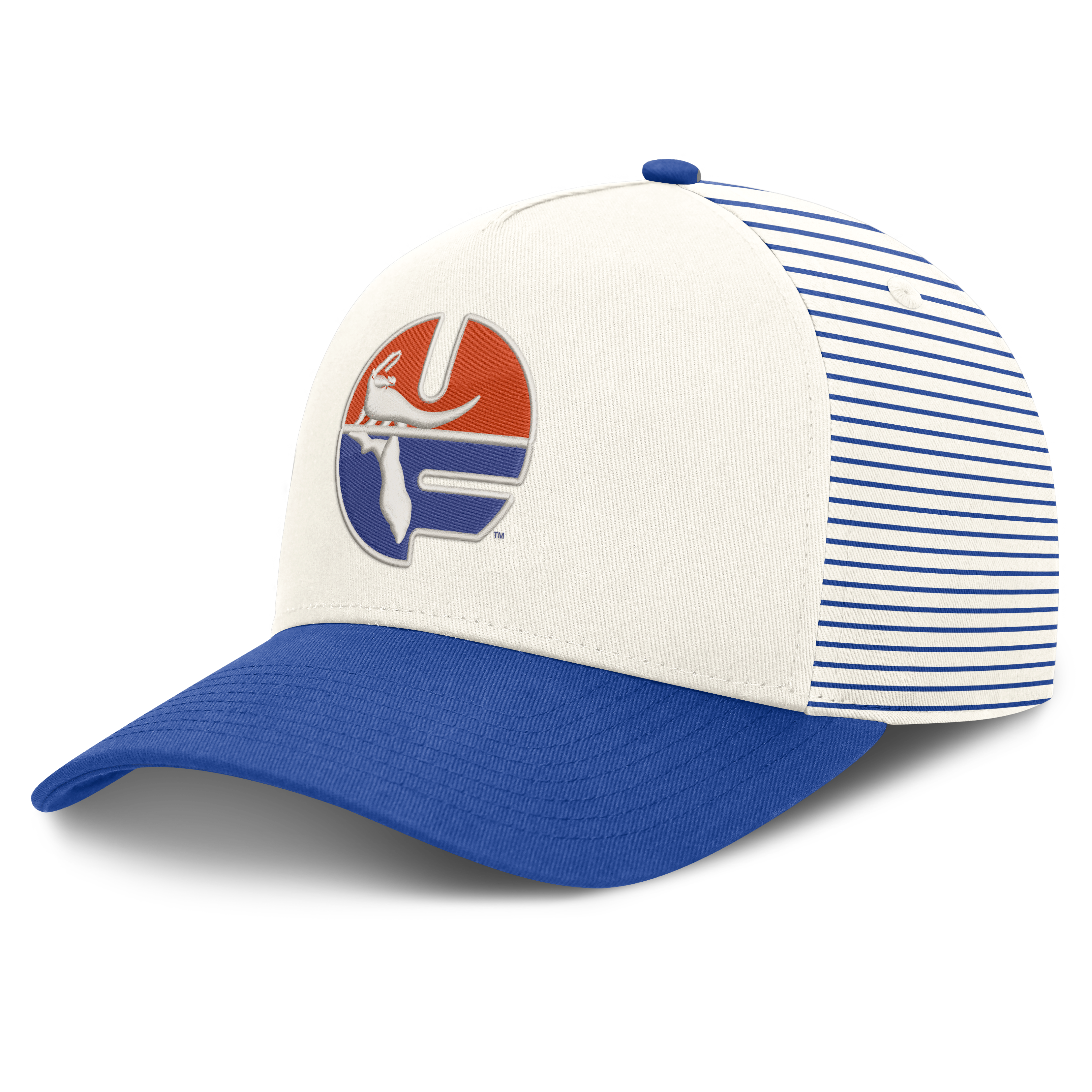 Unisex Nike  White/Royal Florida Gators Vault Striped A-Frame Rise Adjustable Hat