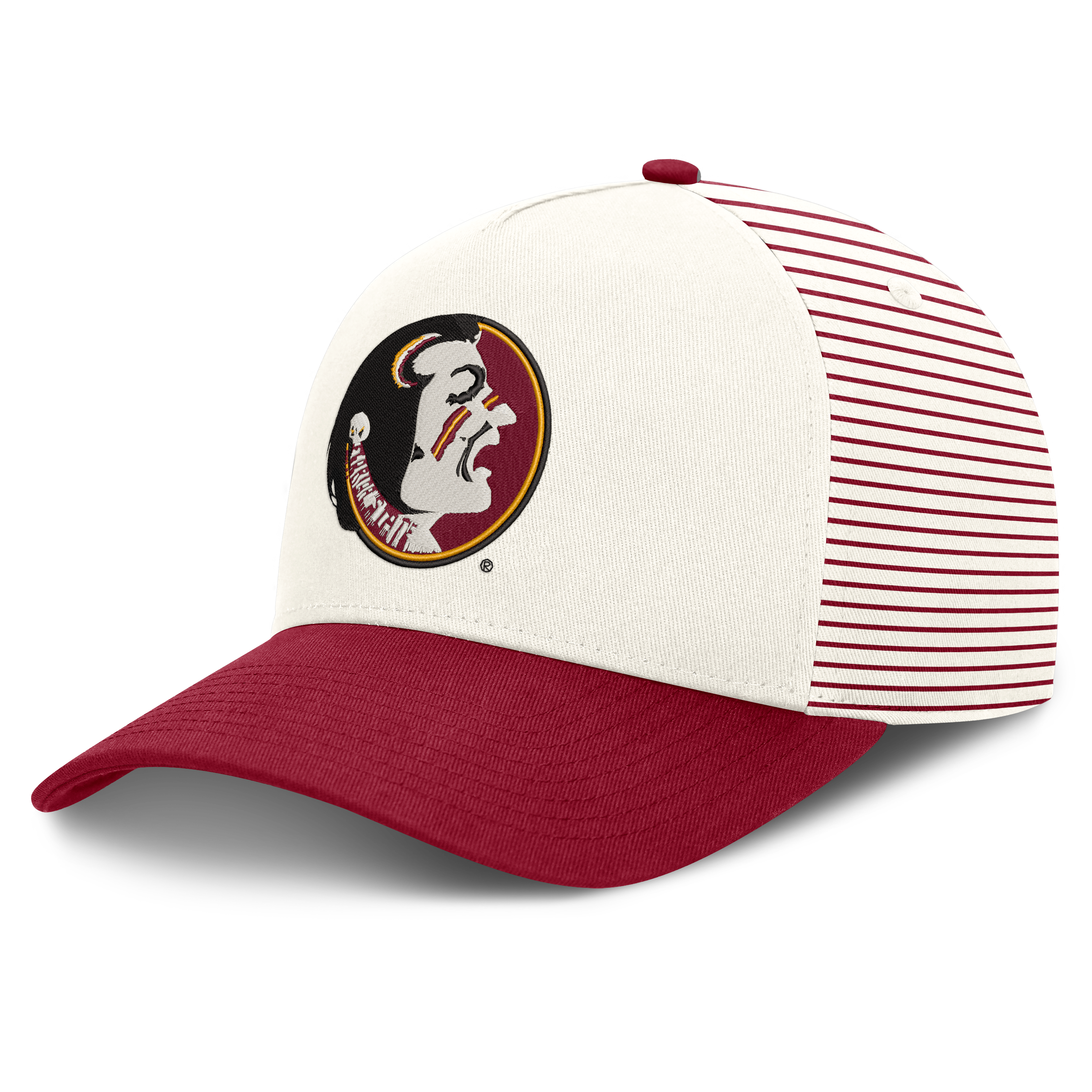 Unisex Nike  White/Garnet Florida State Seminoles Vault Striped A-Frame Rise Adjustable Hat