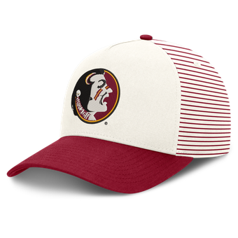 Unisex Nike  White/Garnet Florida State Seminoles Vault Striped A-Frame Rise Adjustable Hat