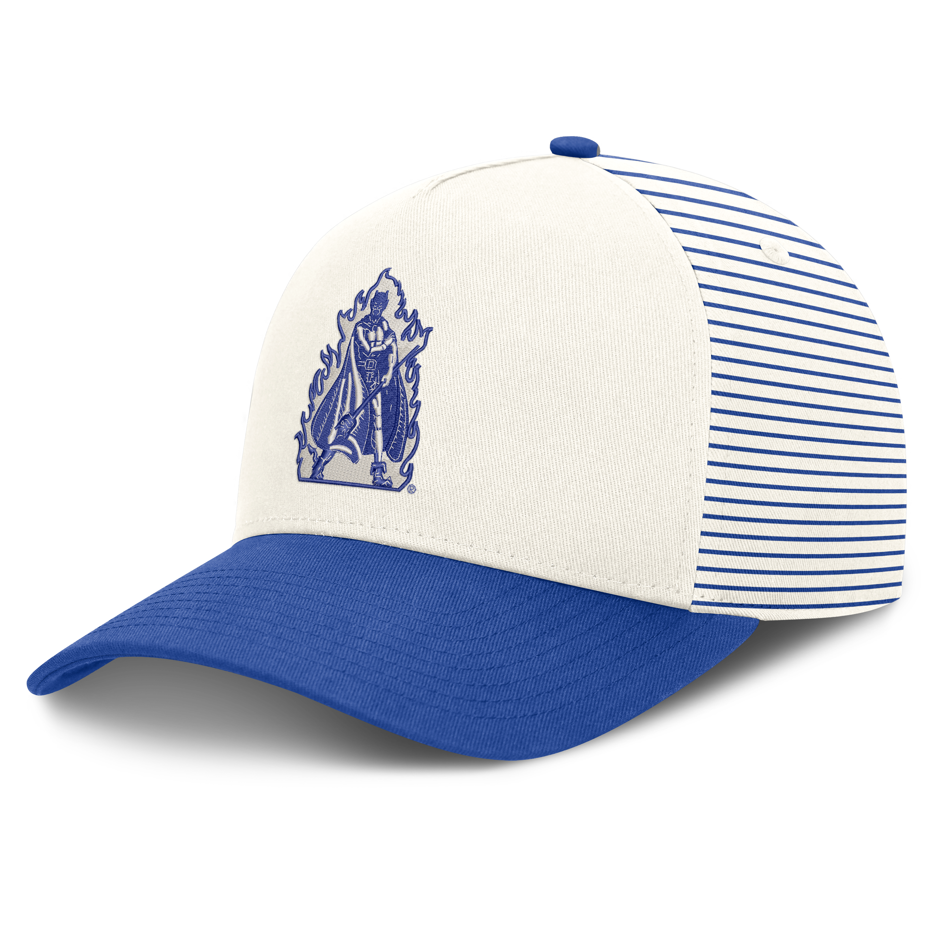 Unisex Nike  White/Royal Duke Blue Devils Vault Striped A-Frame Rise Adjustable Hat
