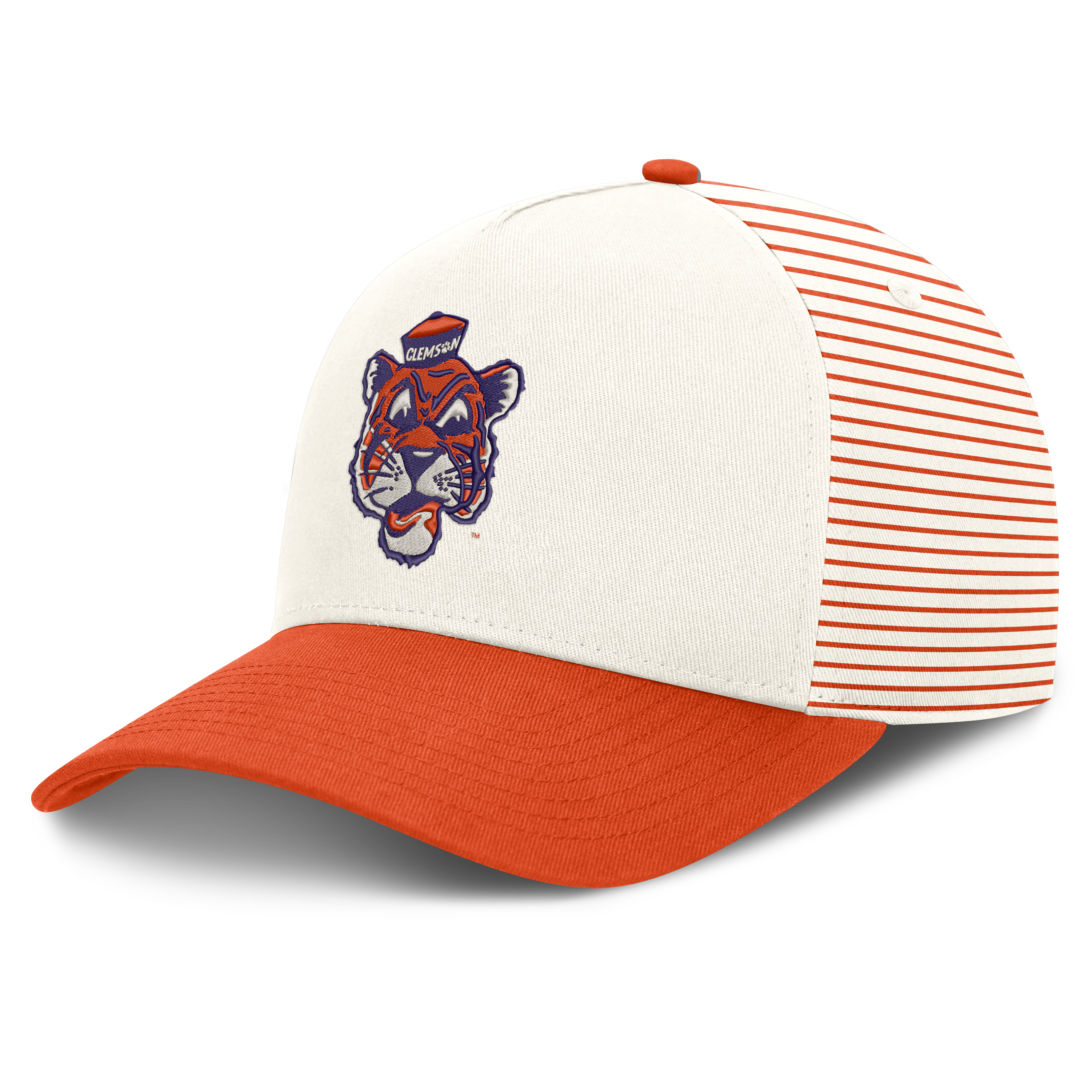 Unisex Nike  White/Orange Clemson Tigers Vault Striped A-Frame Rise Adjustable Hat