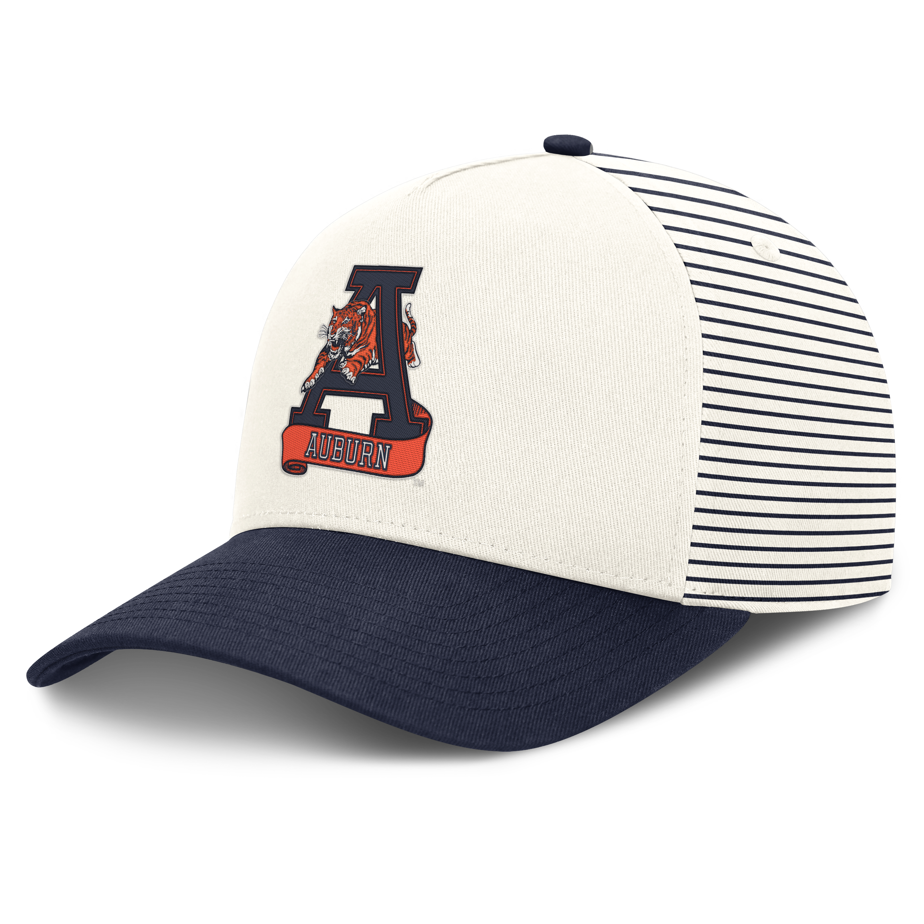Unisex Nike  White/Navy Auburn Tigers Vault Striped A-Frame Rise Adjustable Hat